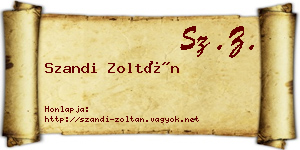 Szandi Zoltán névjegykártya