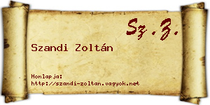 Szandi Zoltán névjegykártya
